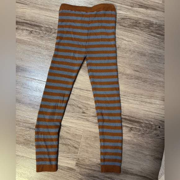 Kuling Kids Merino Wool Leggings Size 122/128 Brown Blue Striped - Picture 5 of 8